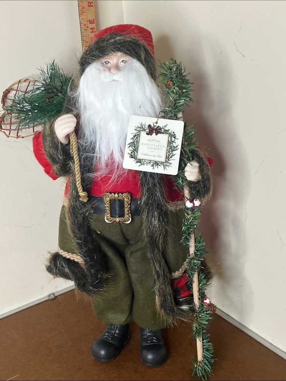 Ridgefield Home Holiday Santa Figurine - Red Coat with White Beard